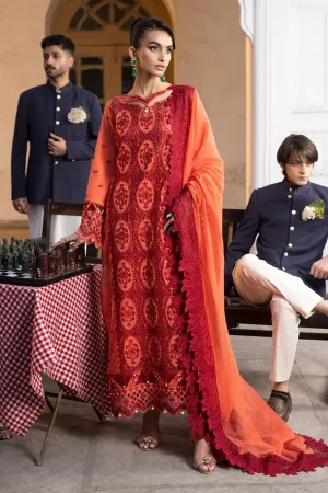 3PC Unstitched | Embroidered Lawn Suit | Cotton Net Dupatta