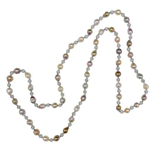 424-02 | PINK PETITE EDISON PEARL ROPE NECKLACE 46"