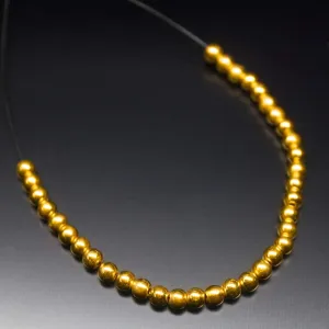 4mm 18k Solid Yellow Gold Handmade Tribal Lantern Spacer Beads Strand 2inch 15pc