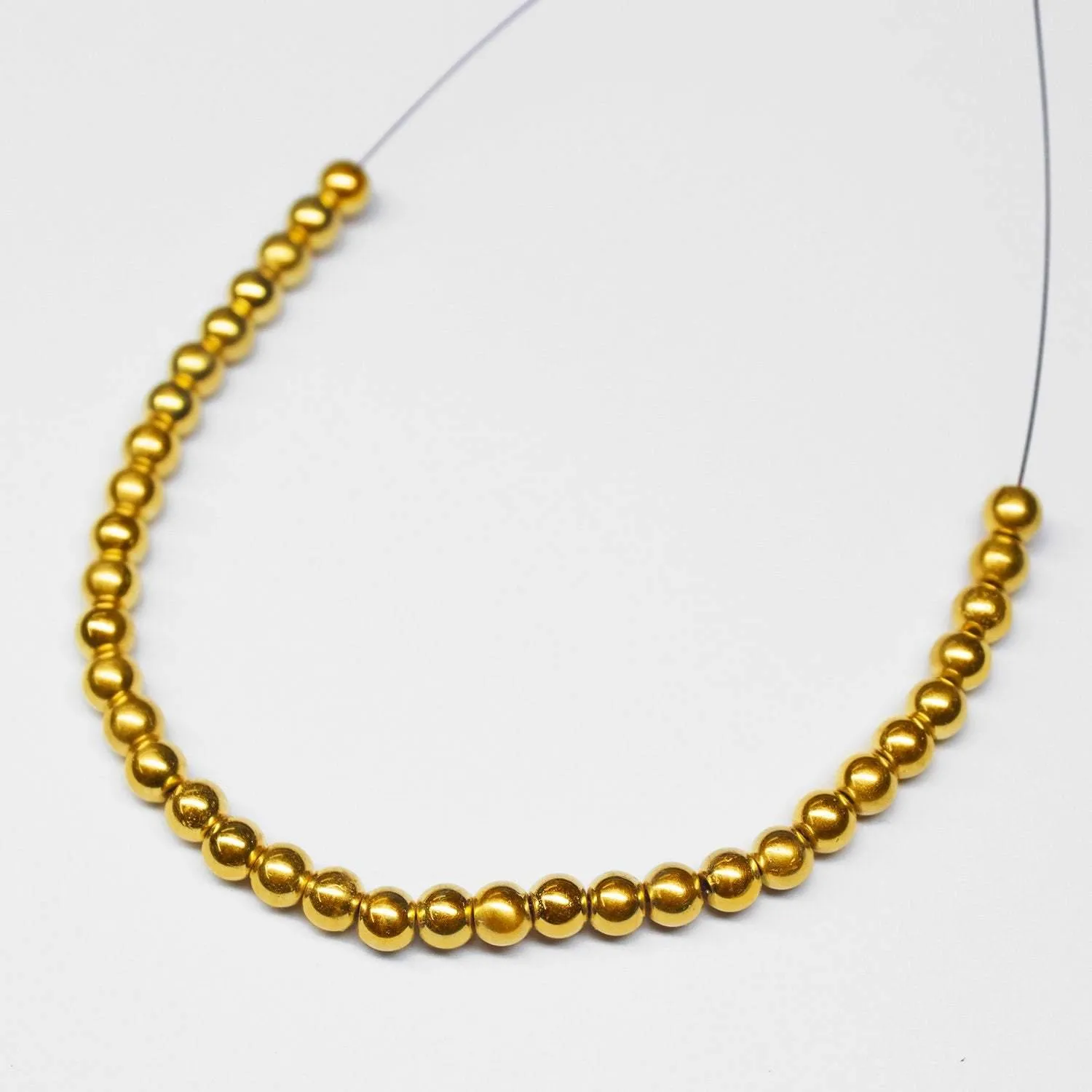 4mm 18k Solid Yellow Gold Handmade Tribal Lantern Spacer Beads Strand 2inch 15pc