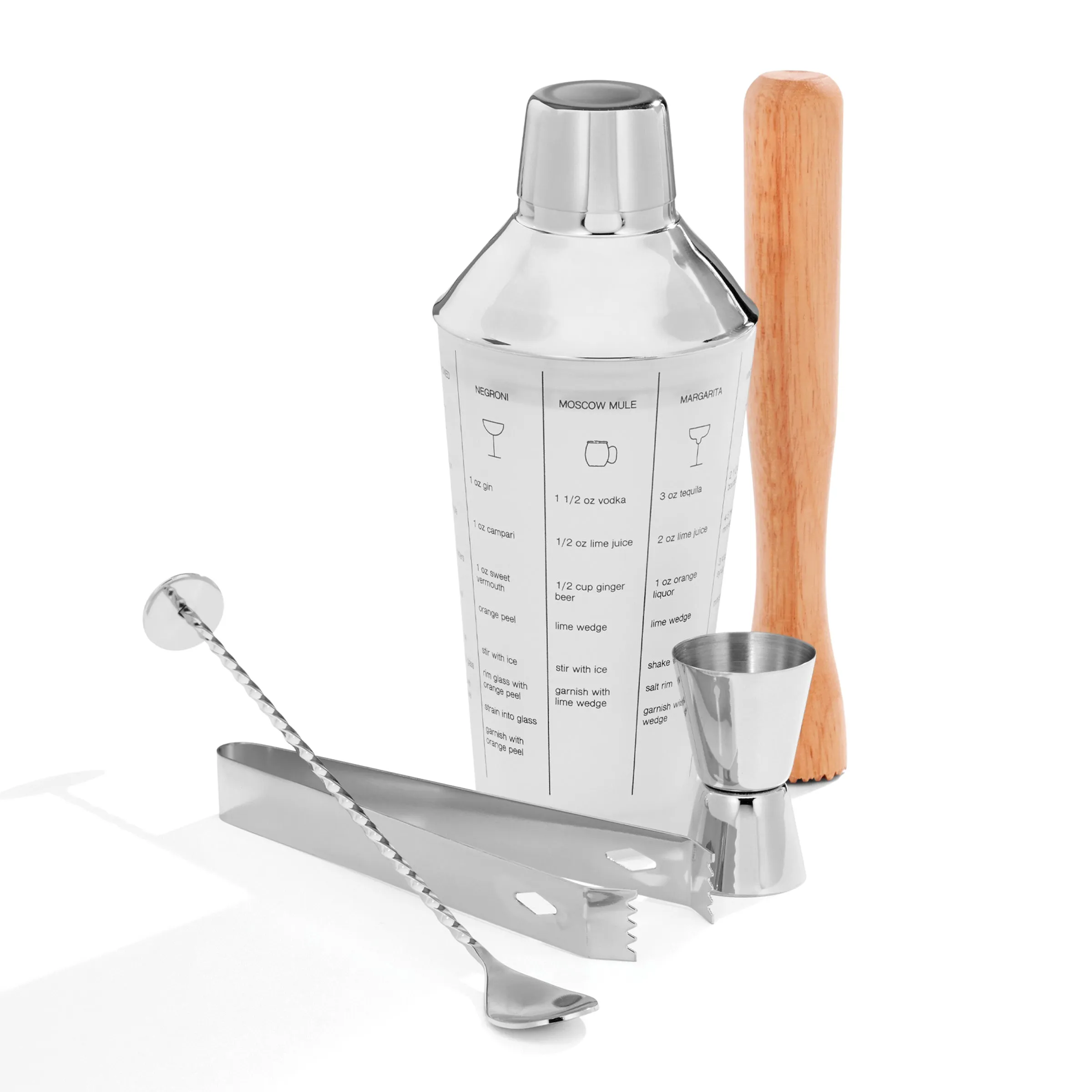 5-Piece Mixology Shaker Tool Set