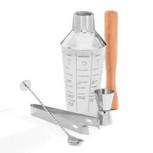 5-Piece Mixology Shaker Tool Set
