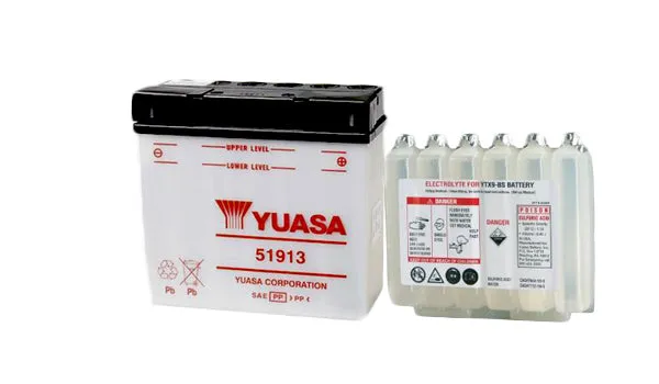 51913 DG Battery with acid pack Yuasa. Alt: YT19BLBS (51913PK)