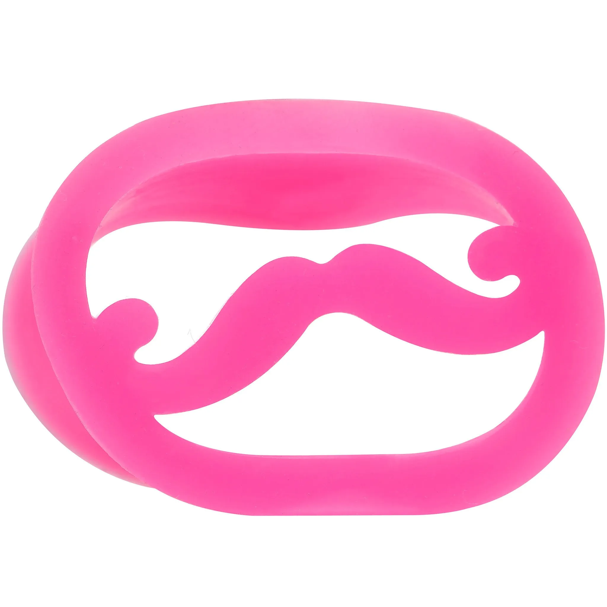 5/8 Pink Silicone Dapper Mustache Tunnel Plug