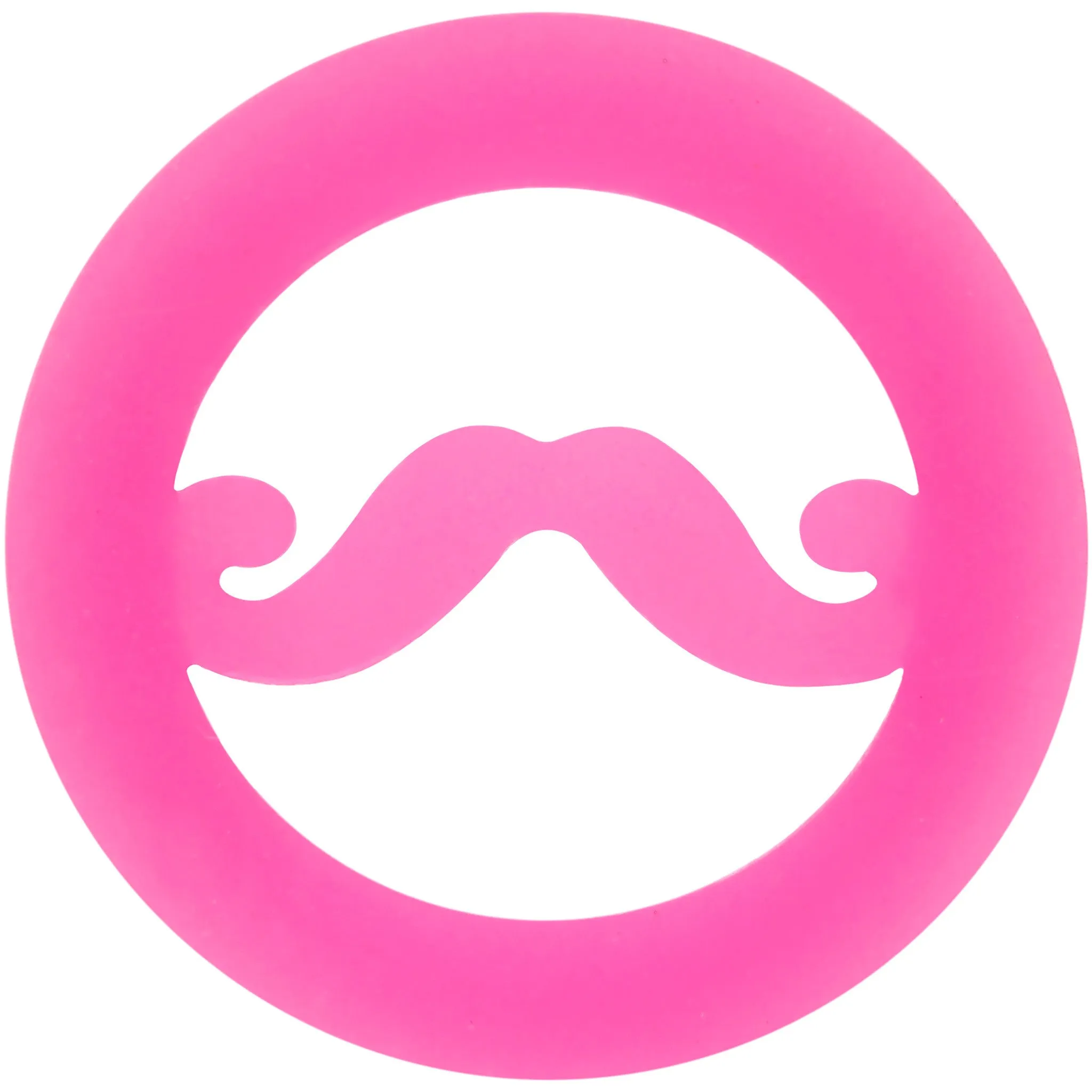 5/8 Pink Silicone Dapper Mustache Tunnel Plug