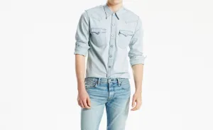 658160147 Levi's Premium Barstow Western Shirt Red Cast Ultra Light