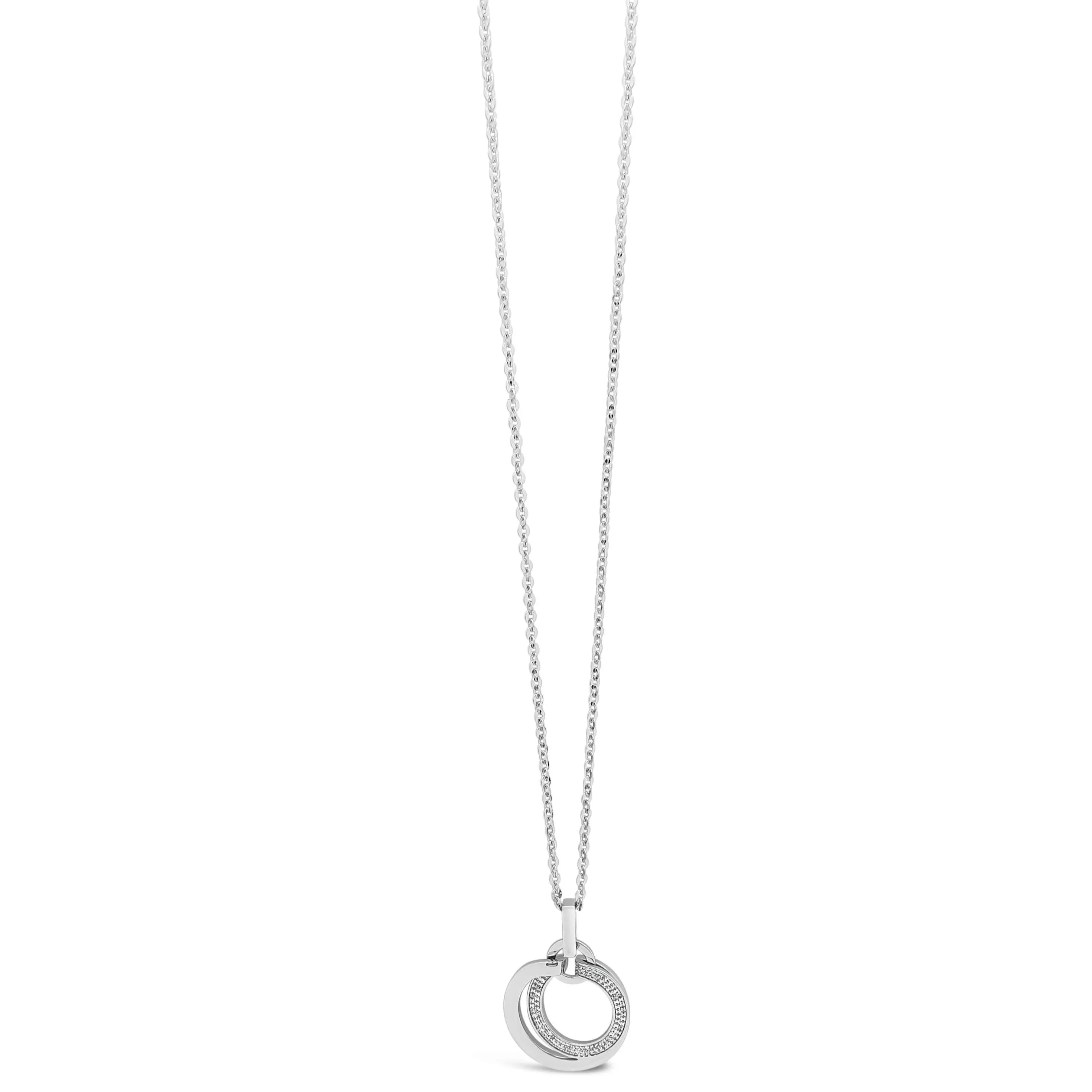 Absolute Silver Linked Circles Long Necklace