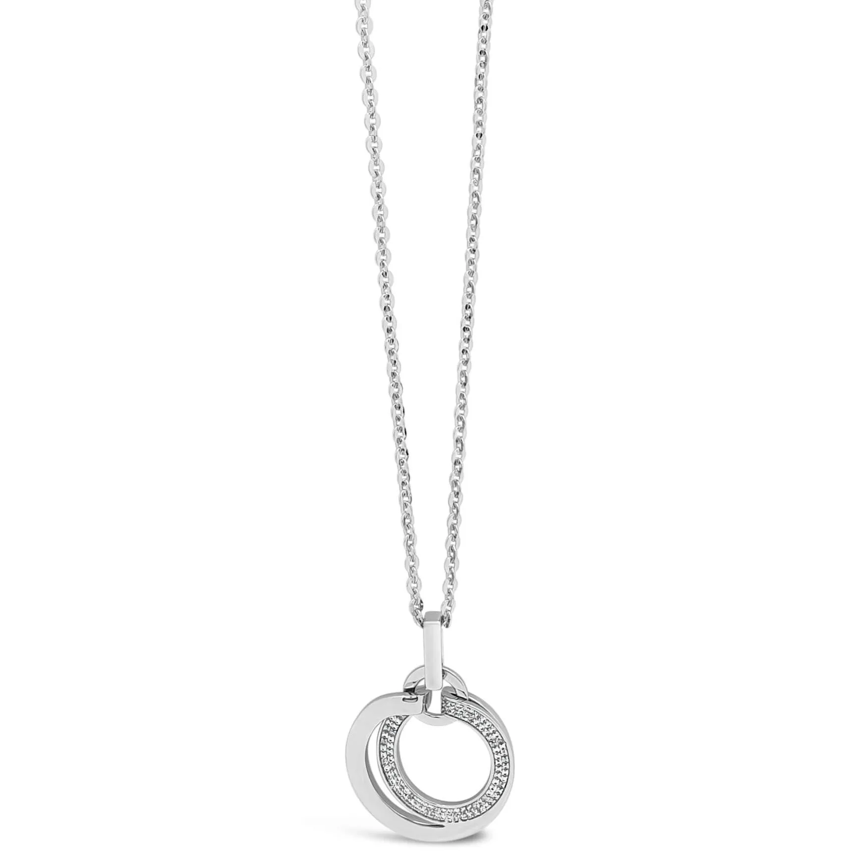 Absolute Silver Linked Circles Long Necklace