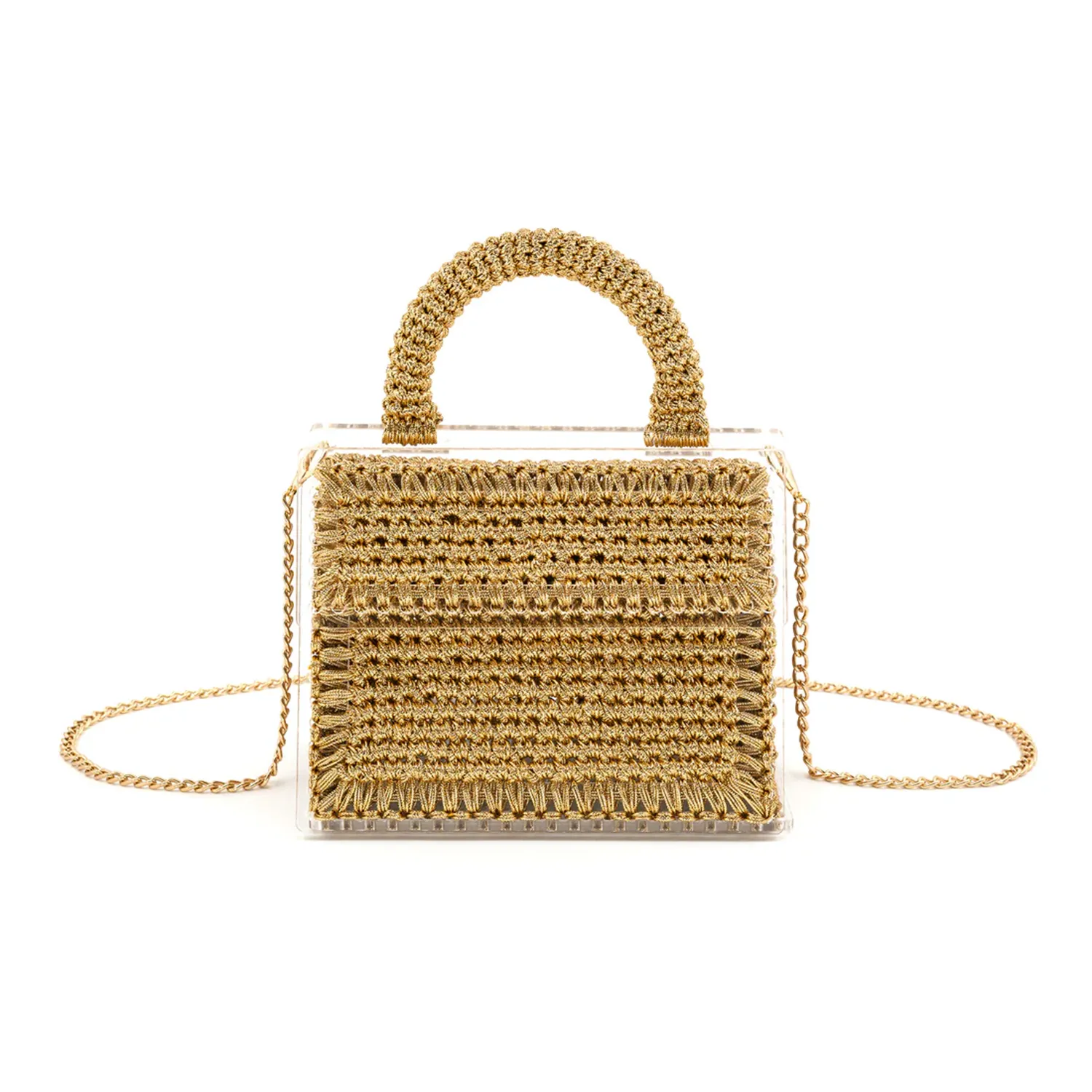Acrylic and Woven Handbag