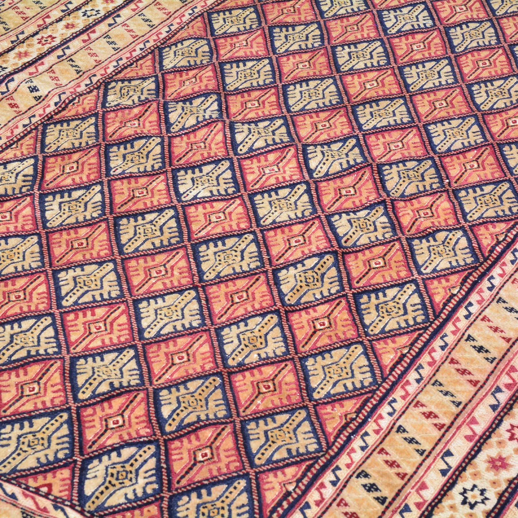 Afghan Tribal Mashwani Handmade Geometric Design Wool Rug (Size 4.8 X 5.10) Cwral-8574