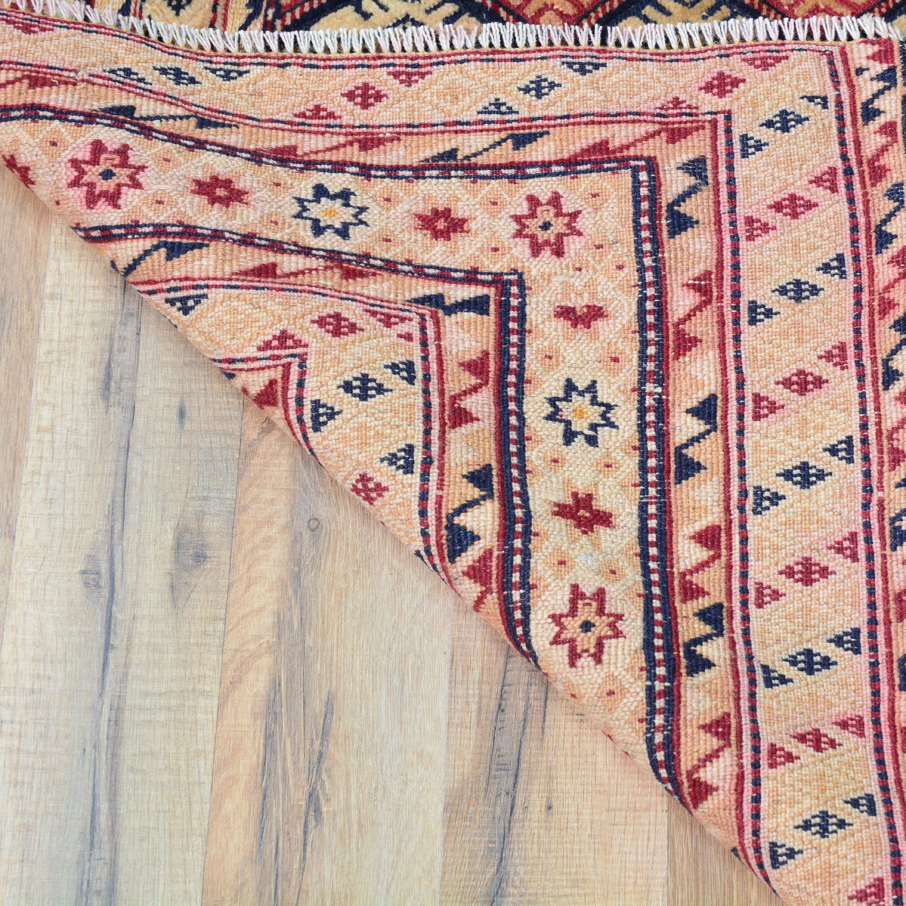 Afghan Tribal Mashwani Handmade Geometric Design Wool Rug (Size 4.8 X 5.10) Cwral-8574