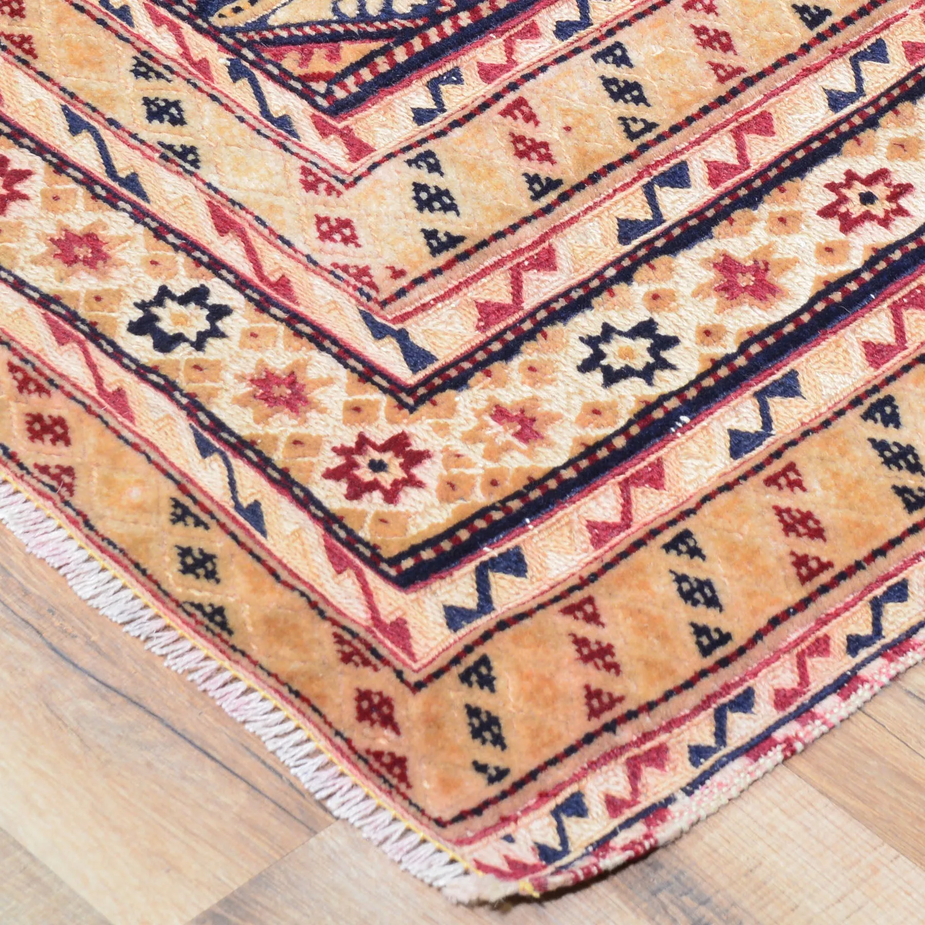 Afghan Tribal Mashwani Handmade Geometric Design Wool Rug (Size 4.8 X 5.10) Cwral-8574