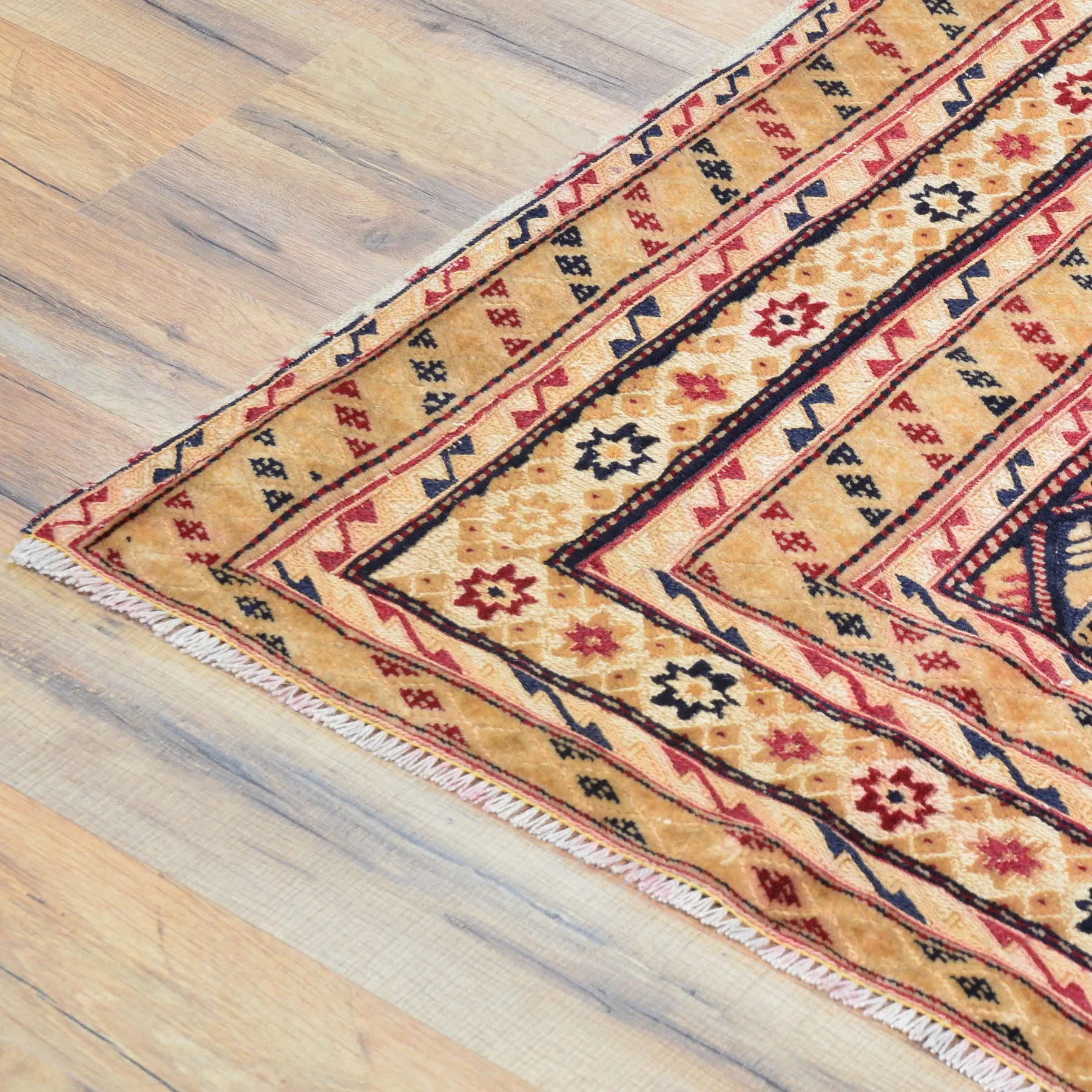 Afghan Tribal Mashwani Handmade Geometric Design Wool Rug (Size 4.8 X 5.10) Cwral-8574