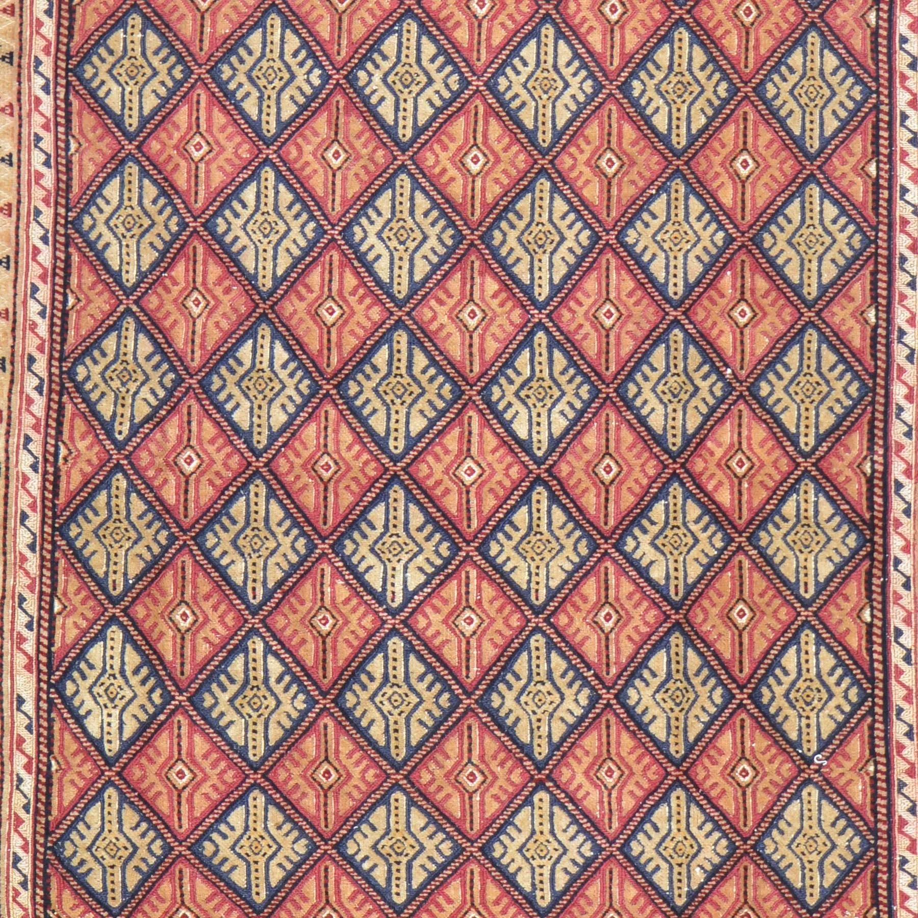 Afghan Tribal Mashwani Handmade Geometric Design Wool Rug (Size 4.8 X 5.10) Cwral-8574