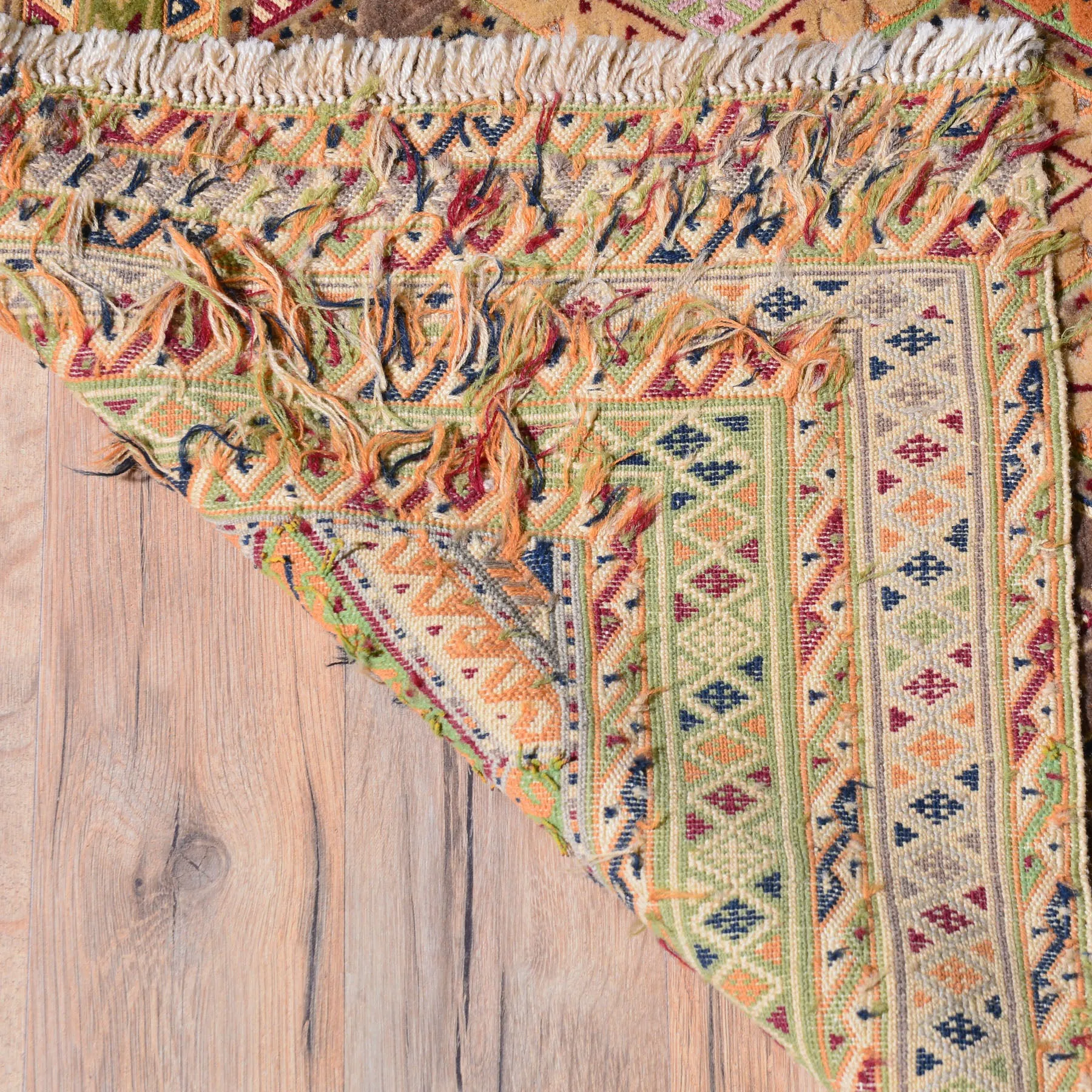 Afghan Tribal Multiple Weave Handmade Geometric Design Wool Rug (Size 3.9 X 4.4 ) Cwral-7905