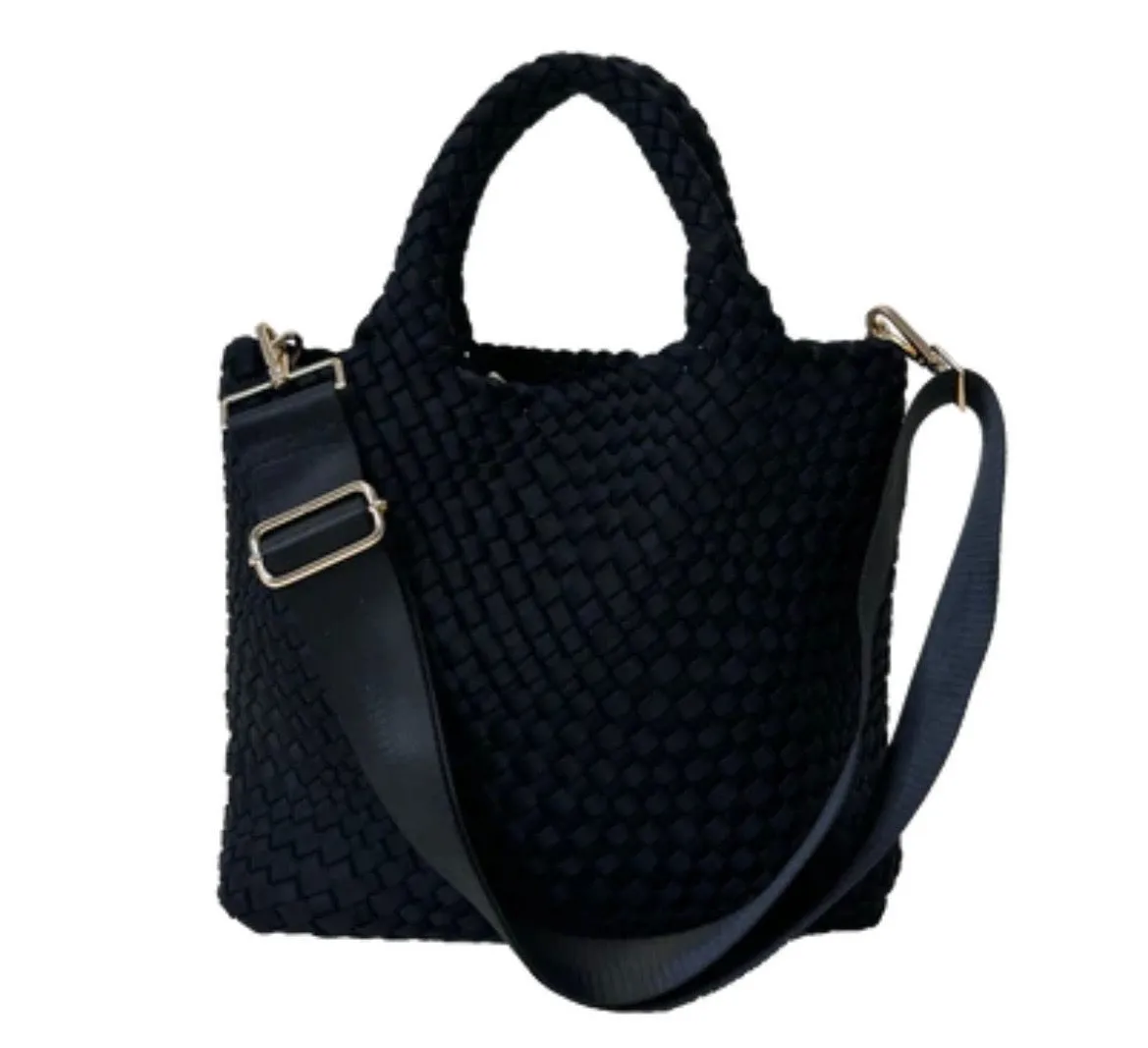 Ah-Dorned Lily Woven Neoprene Tote Handbag