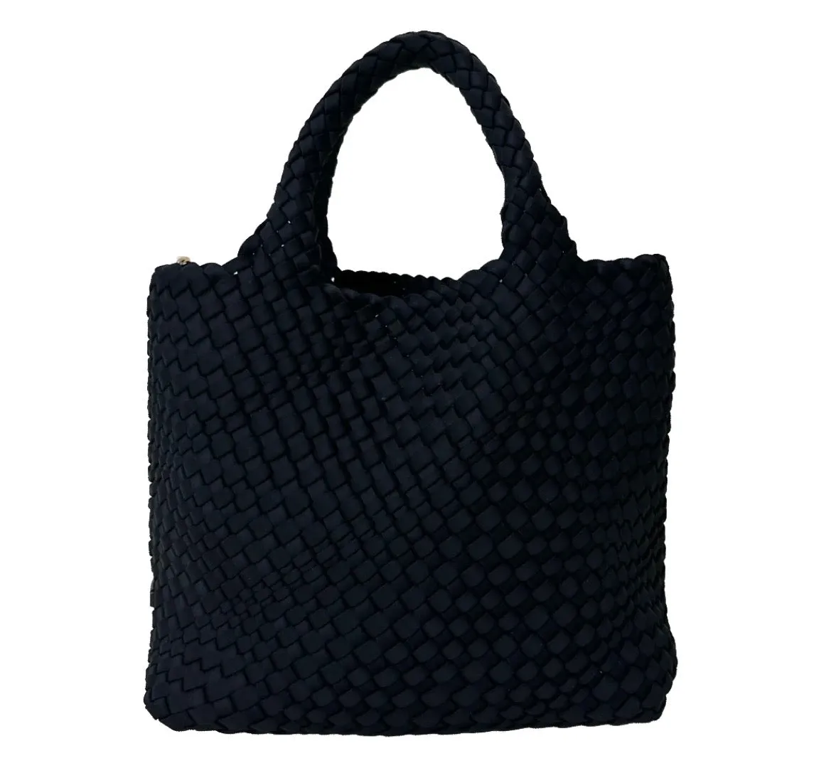 Ah-Dorned Lily Woven Neoprene Tote Handbag