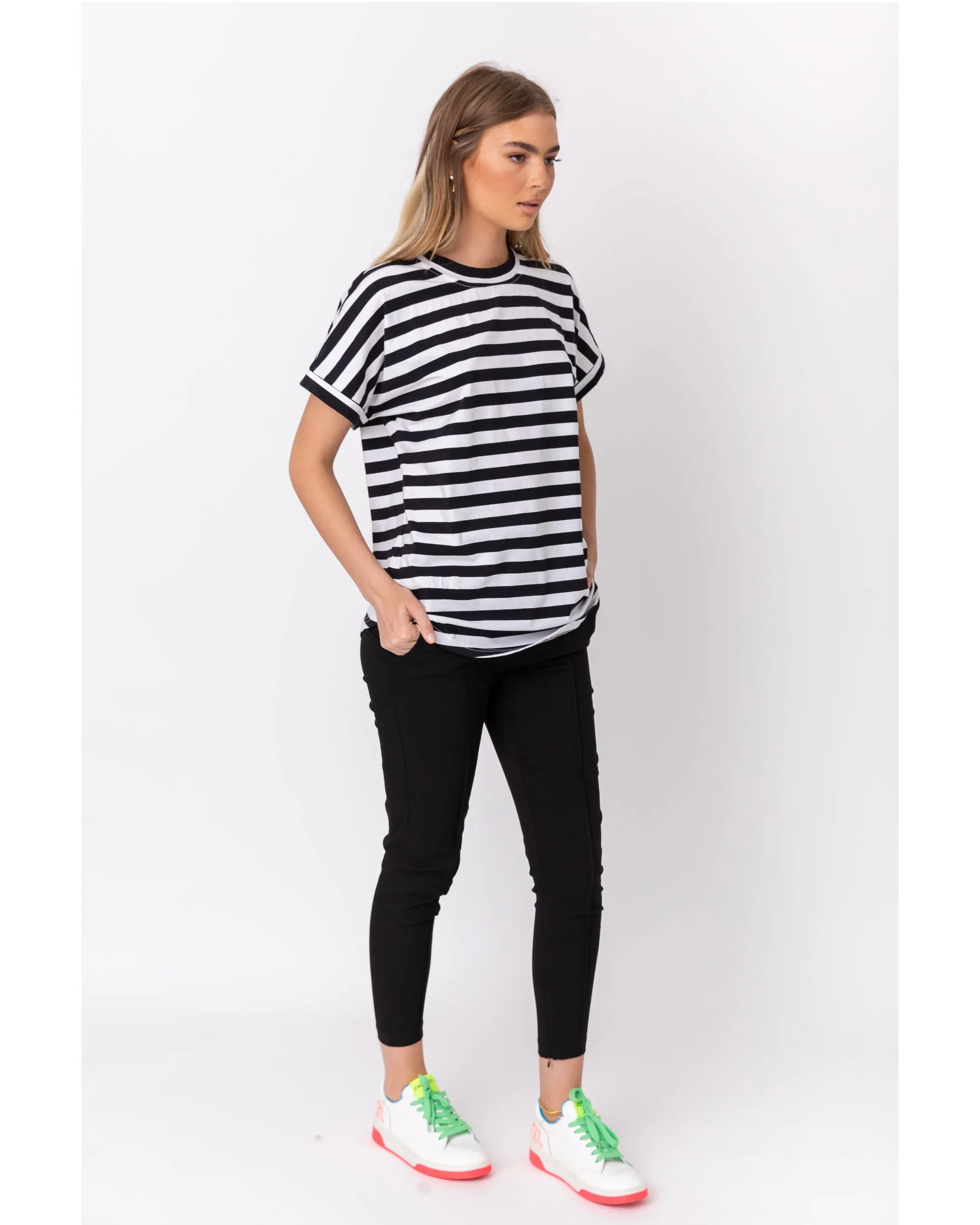 Alexandra Sanford Tee - Black & White Stripe