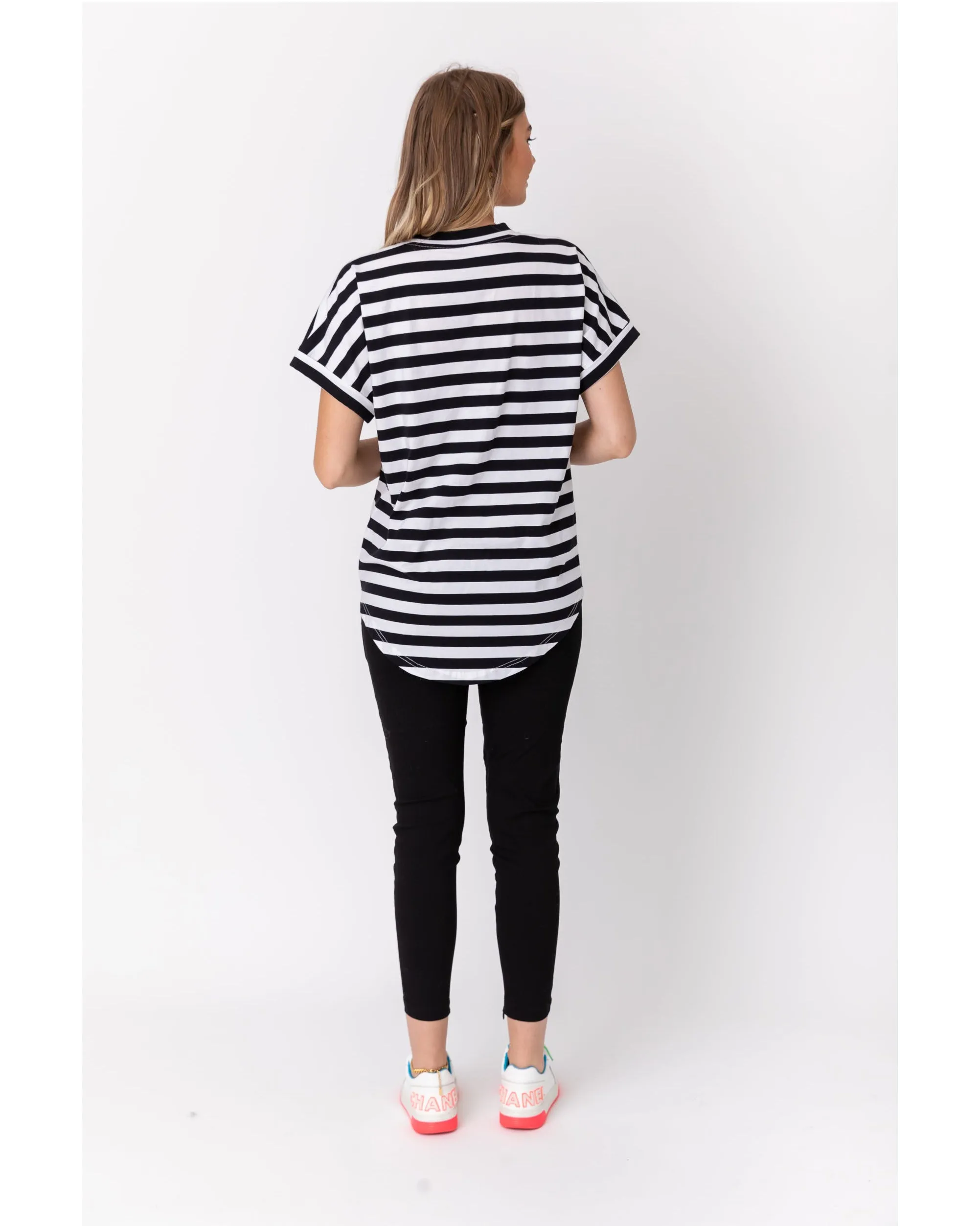 Alexandra Sanford Tee - Black & White Stripe