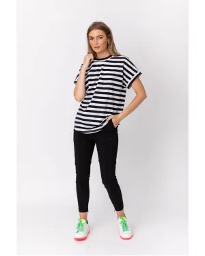 Alexandra Sanford Tee - Black & White Stripe