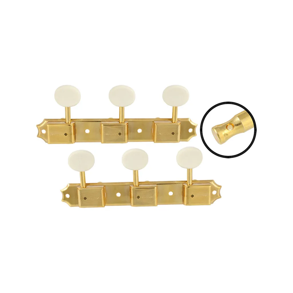 Allparts TK-0700 Vintage-style Deluxe 3x3 Strip Keys, Gold, Set of 2