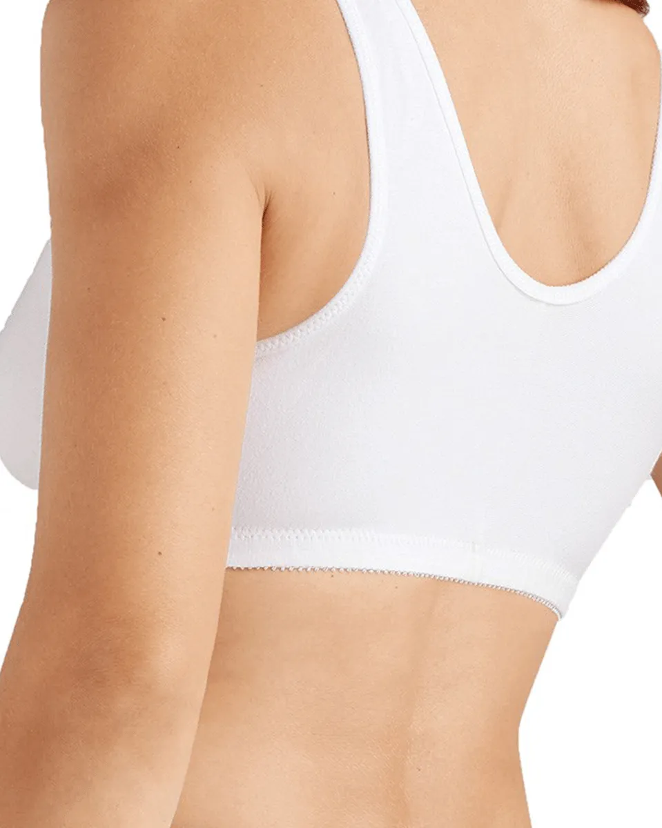 Amoena Frances Wire-Free Front Closure Bra - White