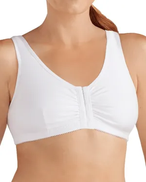 Amoena Frances Wire-Free Front Closure Bra - White