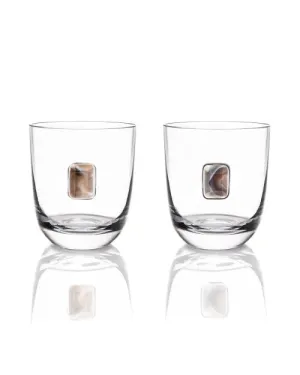 ANNA NEW YORK | Elevo Double Old Fashion Glasses | Smoke Agate