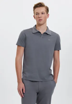 Antrasit Polo Yaka Reagular Fit Pamuklu Erkek T-Shirt VITAL