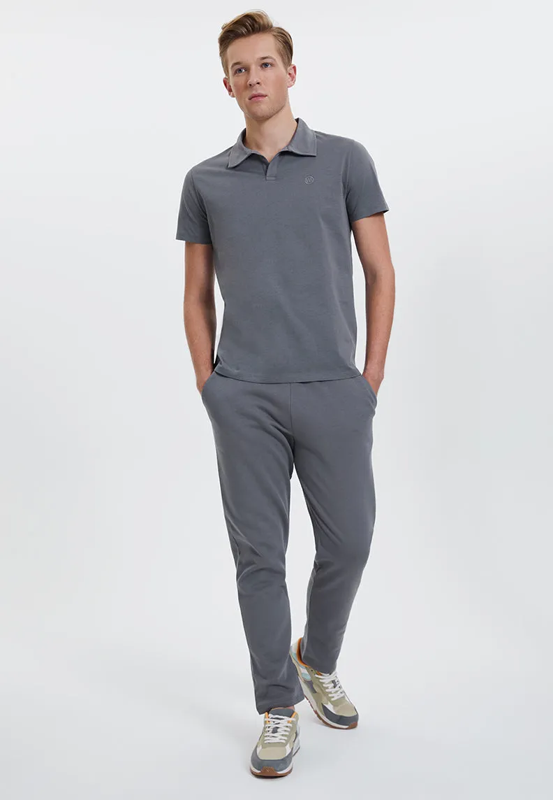 Antrasit Polo Yaka Reagular Fit Pamuklu Erkek T-Shirt VITAL