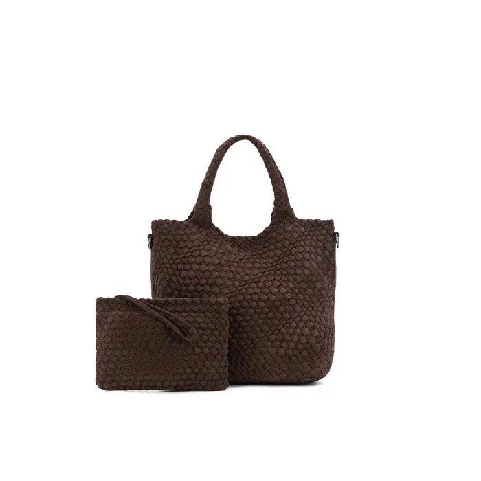 Arielle 2 Piece Suede Top Handle Bag