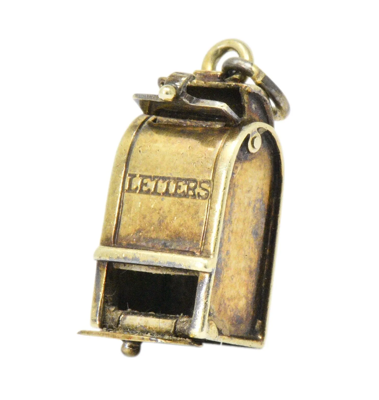 Art Nouveau 14 Karat Gold Mailbox Charm