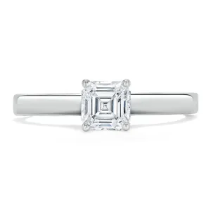 Asscher Cut Moissanite Engagement Ring, Classic Style