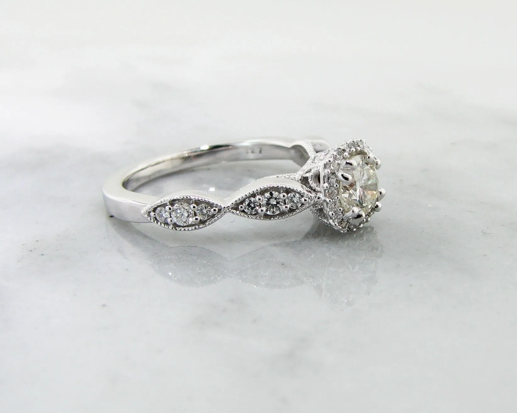 Available for sizes 6-8*Enter your finger size in purchase comments* 0.89ct TDW 14K White Gold