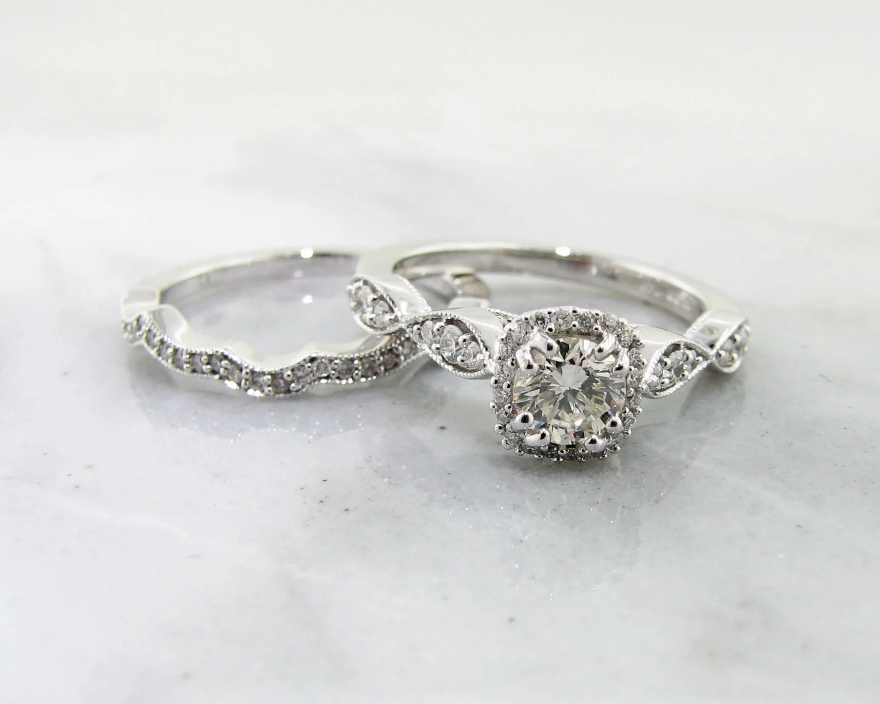Available for sizes 6-8*Enter your finger size in purchase comments* 0.89ct TDW 14K White Gold