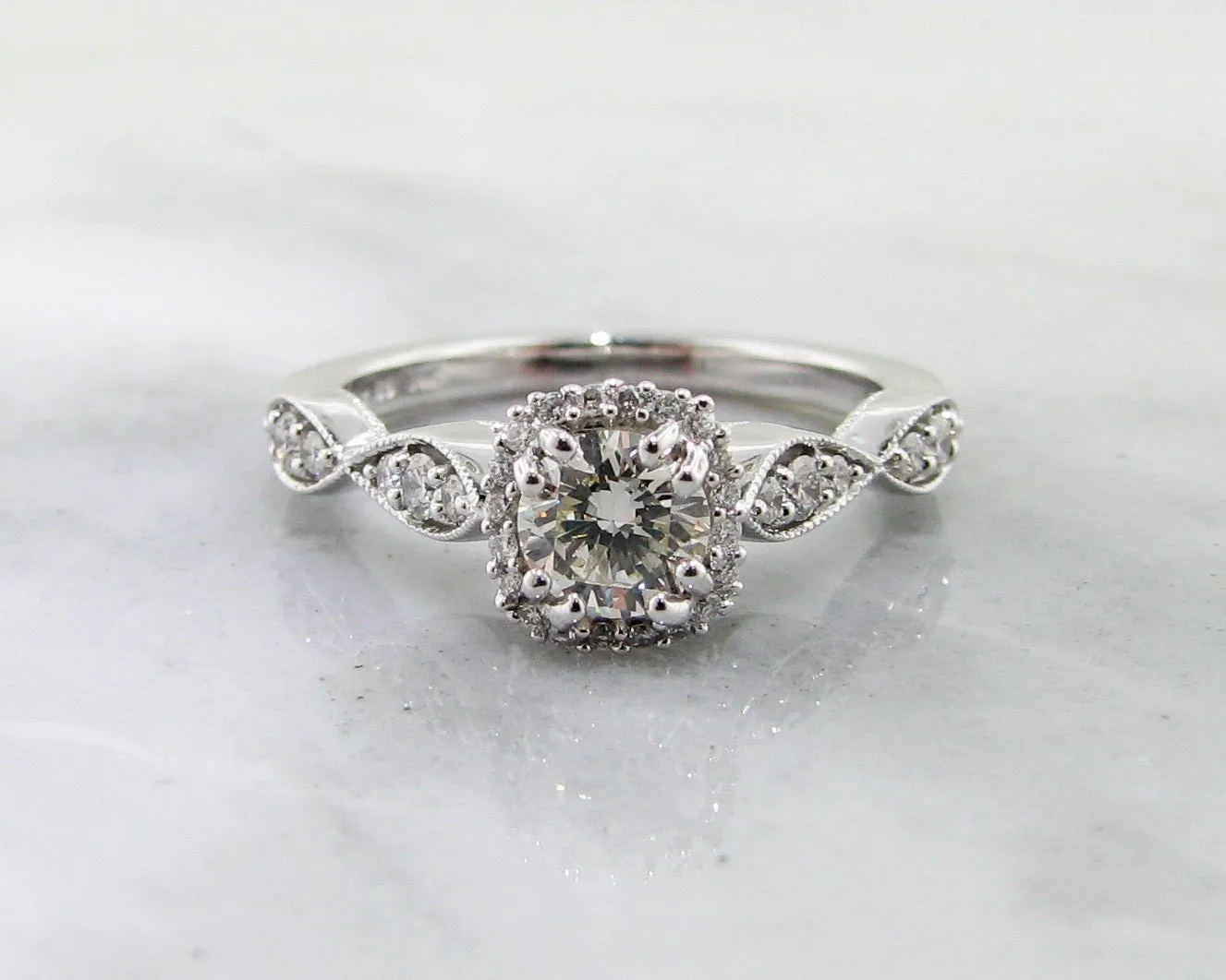 Available for sizes 6-8*Enter your finger size in purchase comments* 0.89ct TDW 14K White Gold