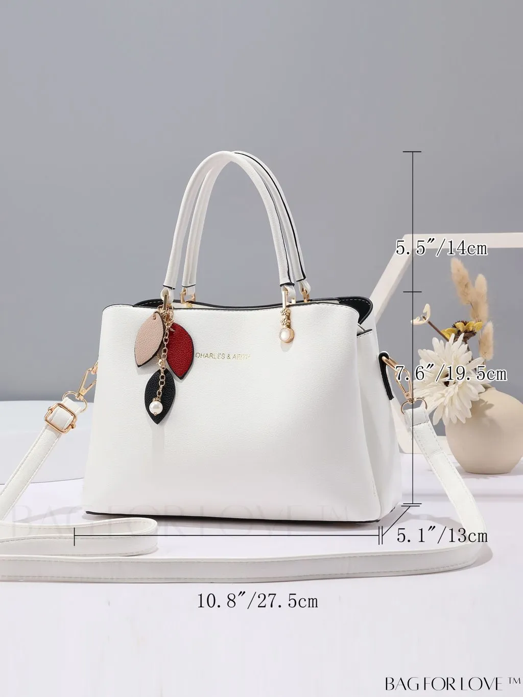 BagForLove - Elegant Classic Shoulder Bag with Fashionable Pom Pom Decoration