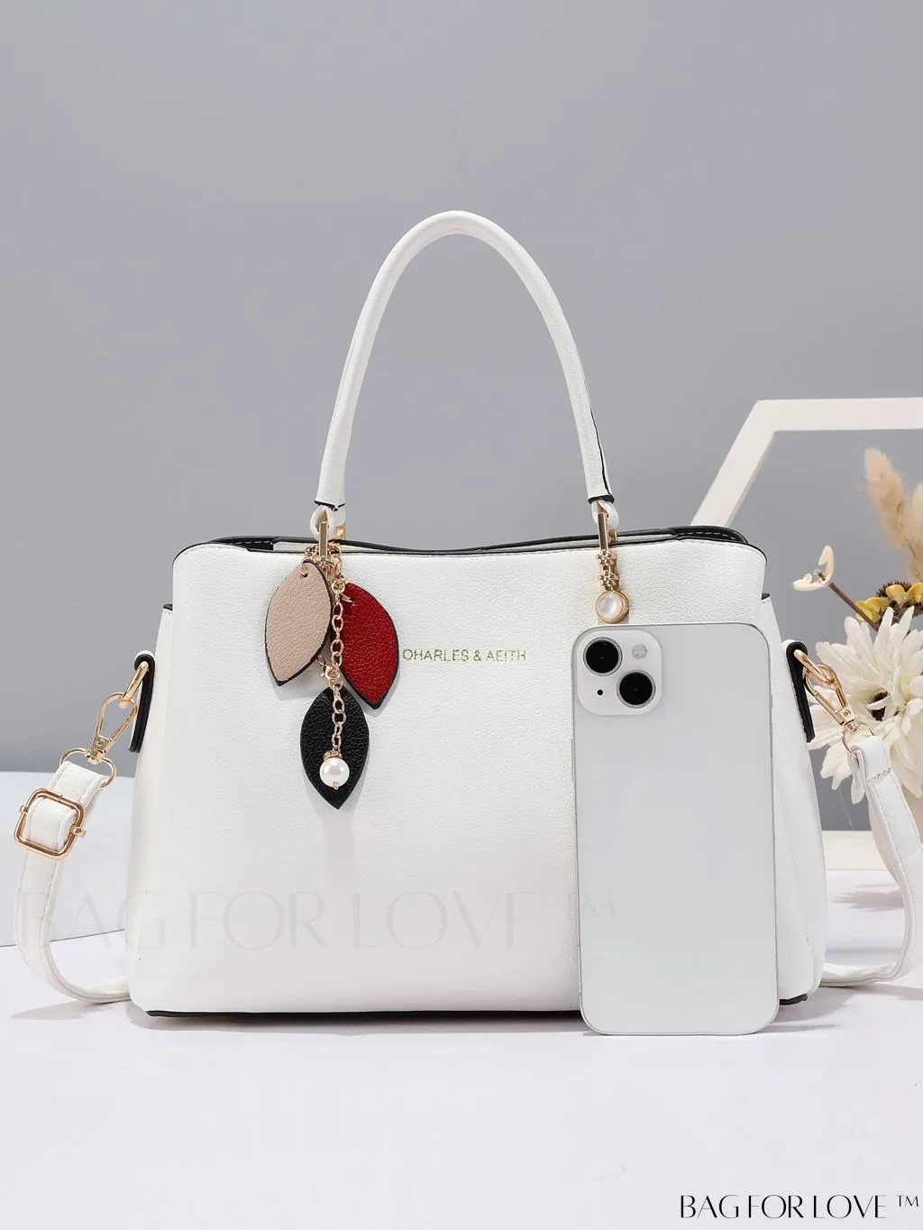 BagForLove - Elegant Classic Shoulder Bag with Fashionable Pom Pom Decoration