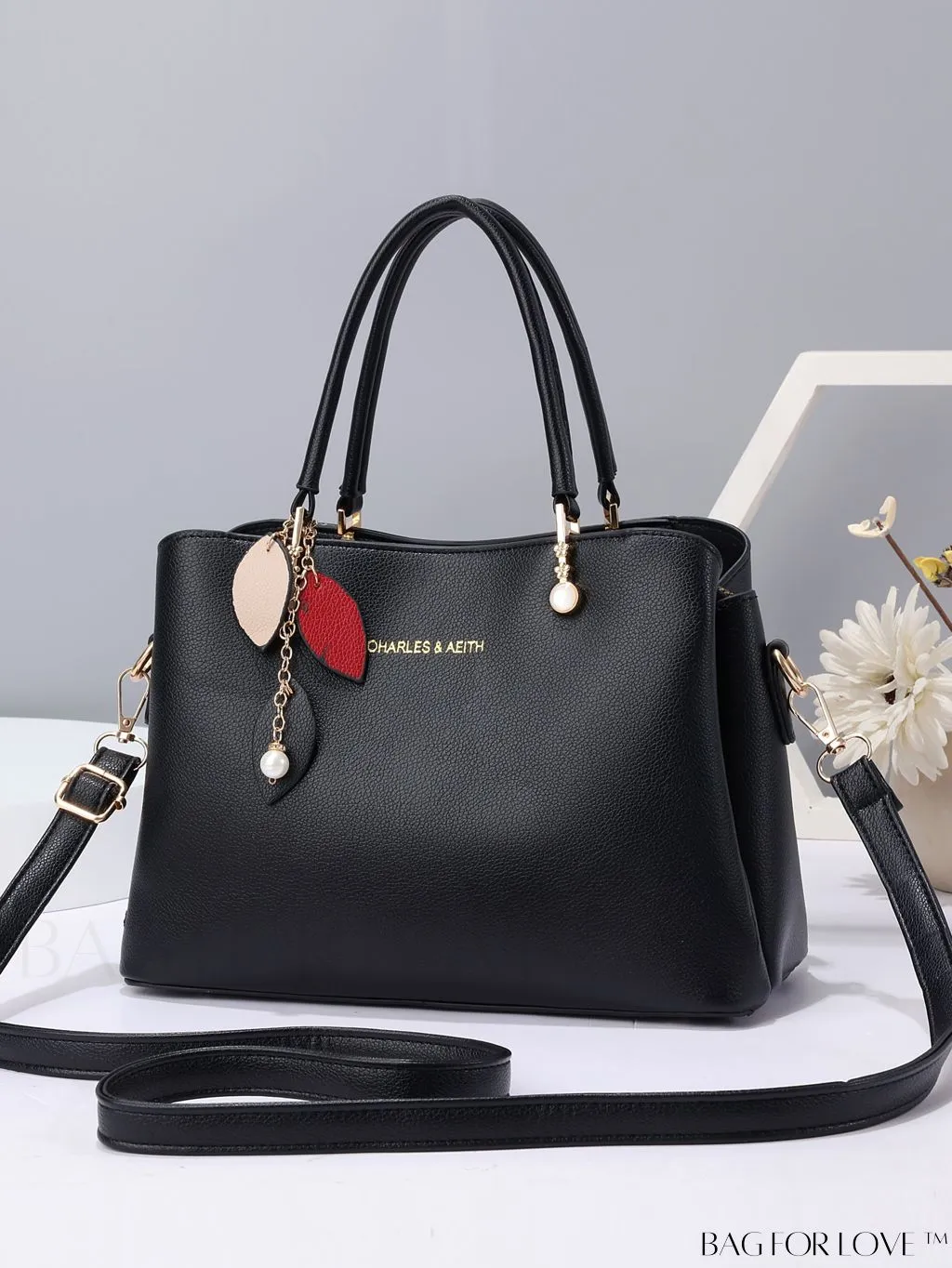 BagForLove - Elegant Classic Shoulder Bag with Fashionable Pom Pom Decoration