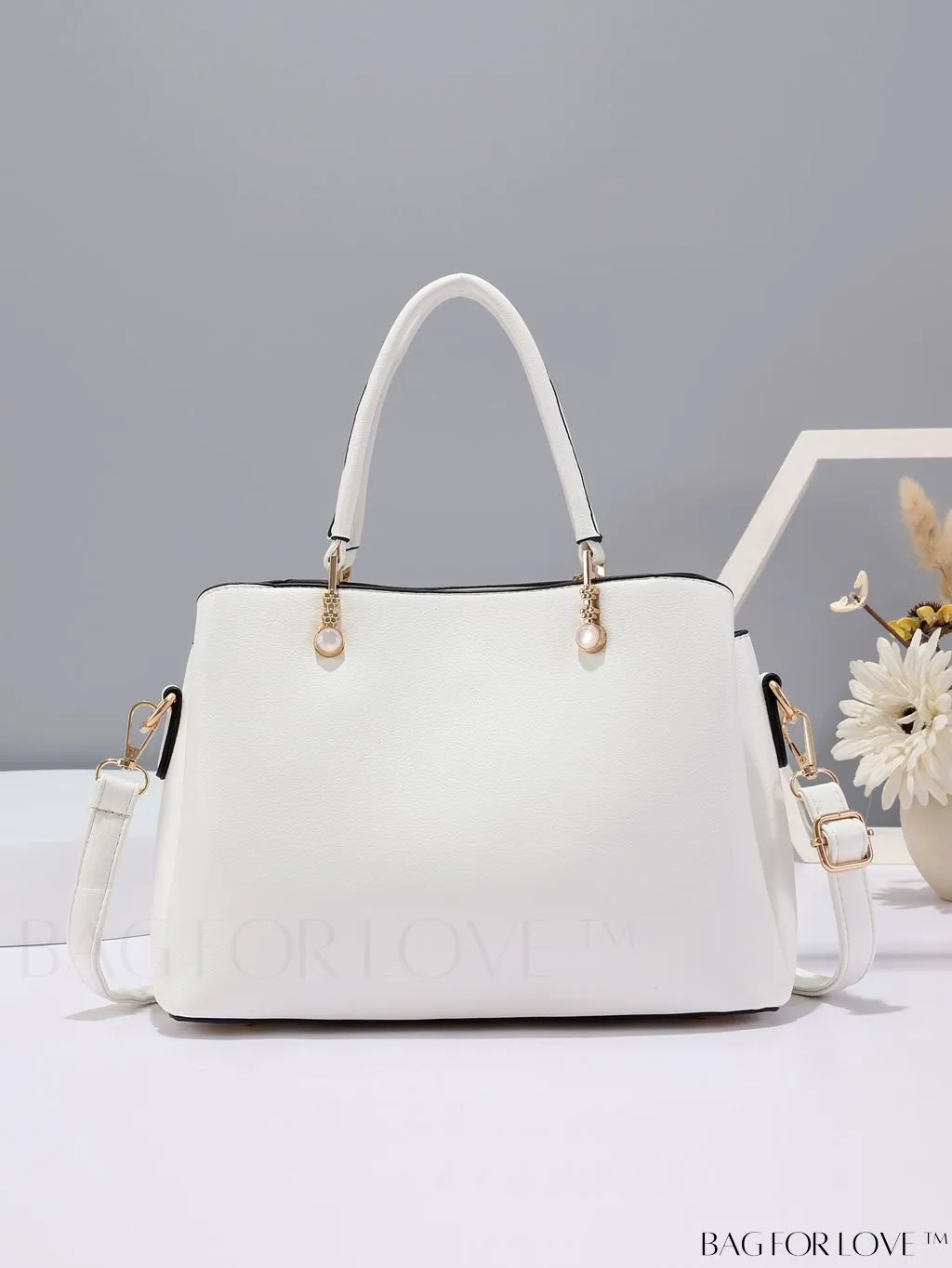 BagForLove - Elegant Classic Shoulder Bag with Fashionable Pom Pom Decoration