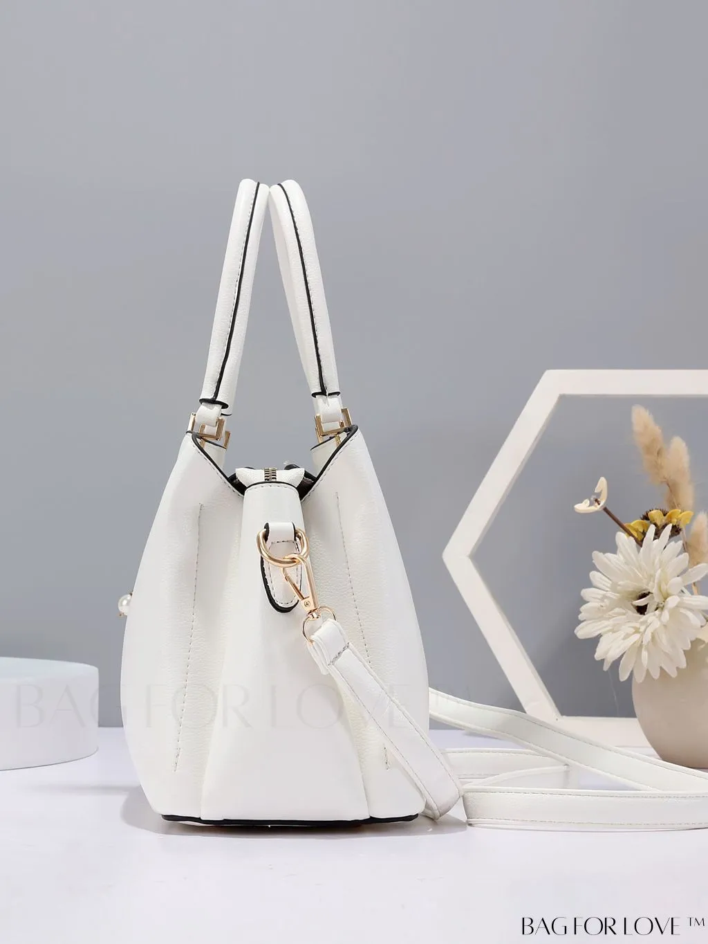BagForLove - Pom Pom Decorated Elegant Shoulder Bag & Handbag: Timelessly Classic and Sophisticated