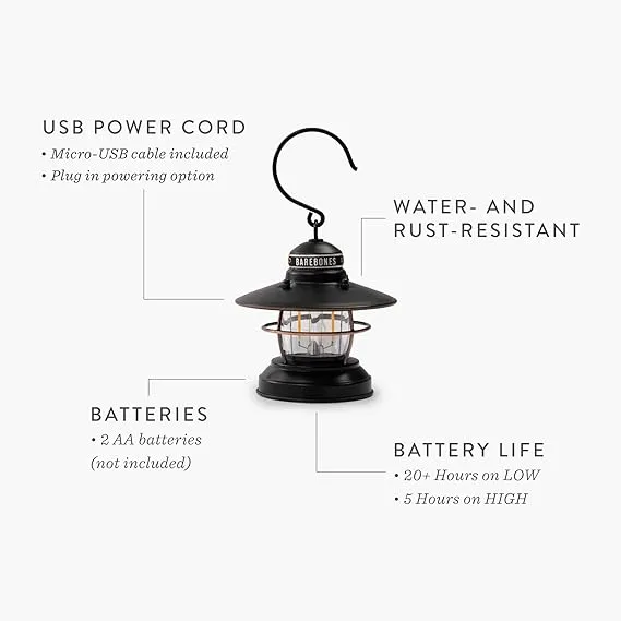 Barebones Living Edison Mini Lantern Red 3pk