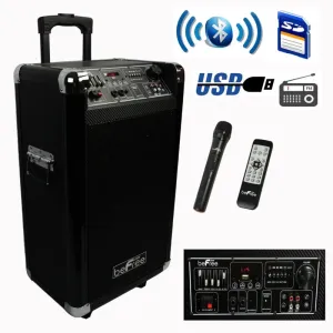 beFree Sound Sleek 10 Inch Professional Portable Bluetooth PA Speaker with Remot