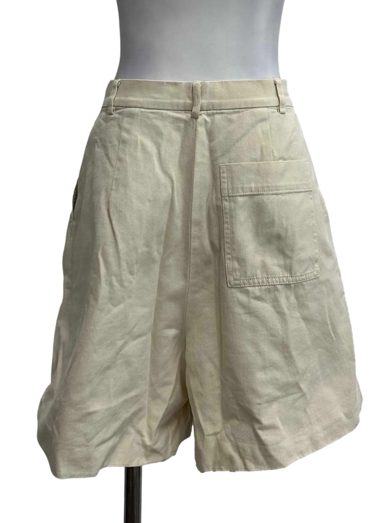 Beige Buttoned A Line Shorts OSN