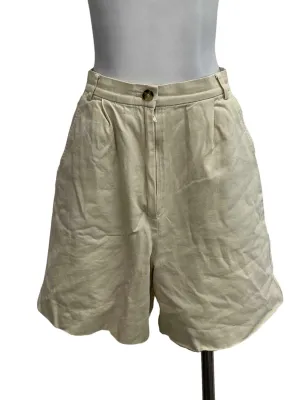 Beige Buttoned A Line Shorts OSN
