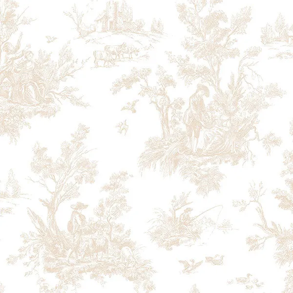 Beige Old Fashioned Toile AB27655 Wallpaper