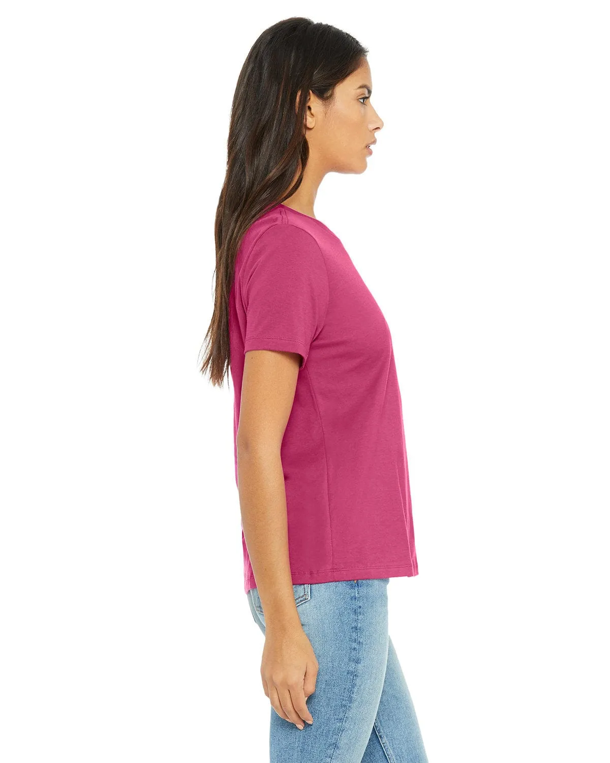 Bella Canvas Ladies Relaxed Short Sleeve Jersey T-Shirt | Berry