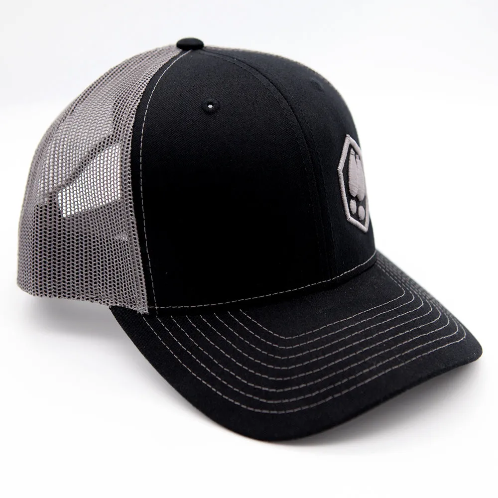 BLACK & GREY DEERCAST RICHARDSON SNAPBACK HAT