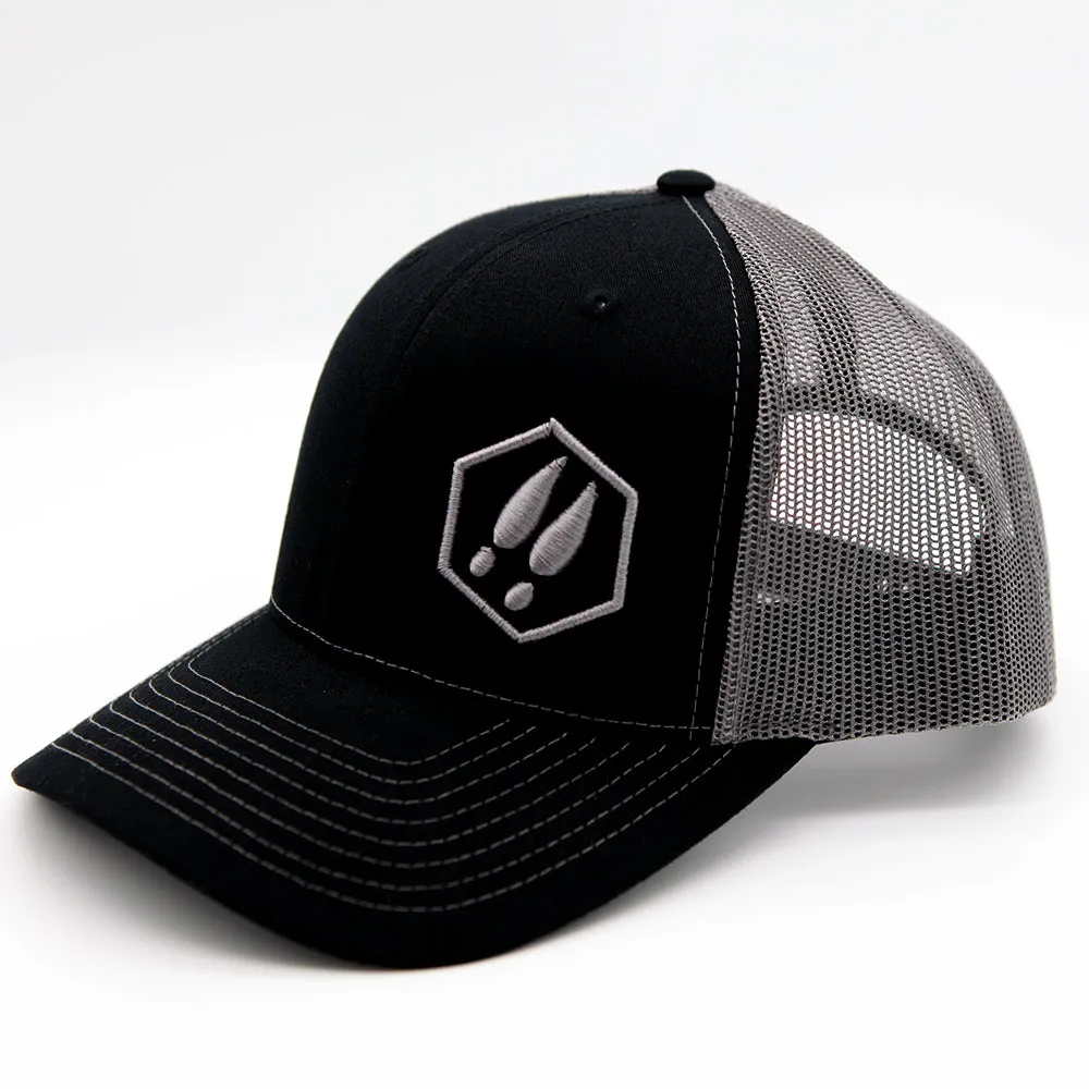 BLACK & GREY DEERCAST RICHARDSON SNAPBACK HAT