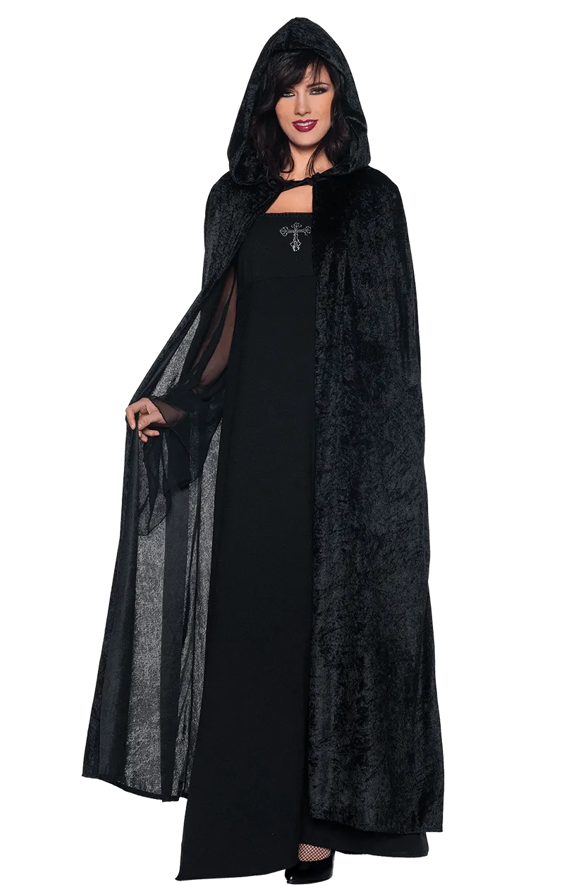 Black Hooded Cloak Accessory